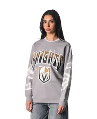 The Wild Collective Men's and Women's Gray Vegas Golden Knights Tie-Dye Double Collar Pullover Sweatshirt