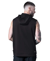 Msx By Michael Strahan Men's Black Pittsburgh Steelers Tri-Blend Rebound Sleeveless Hoodie