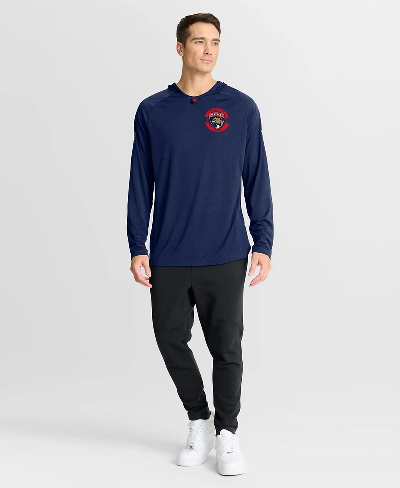 Fanatics Men's Navy Florida Panthers Authentic Pro Rink Raglan Hoodie