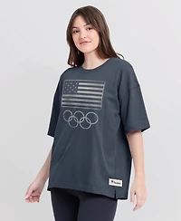 Fanatics Women's Fanatics Navy Team Usa Raw Edge Elements T-Shirt