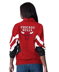 Starter Women's Red Chicago Bulls Renegade Oxford Half-Zip Jacket