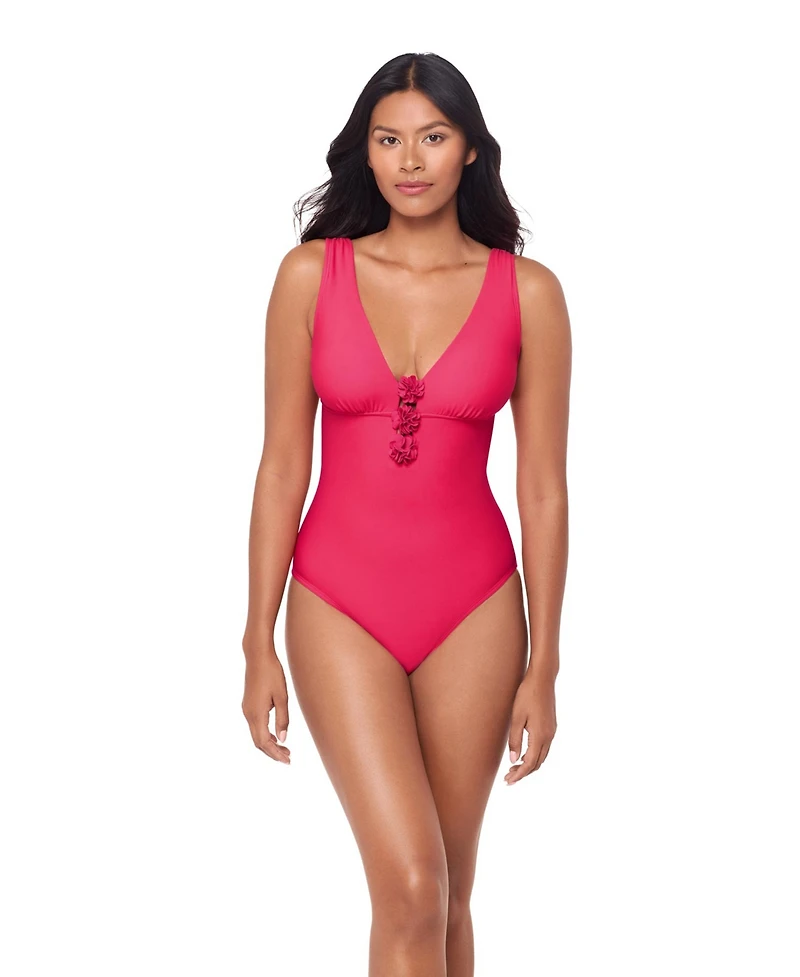 Magicsuit Women's Solid Wallis V-Neck One-Piece Swimsuit
