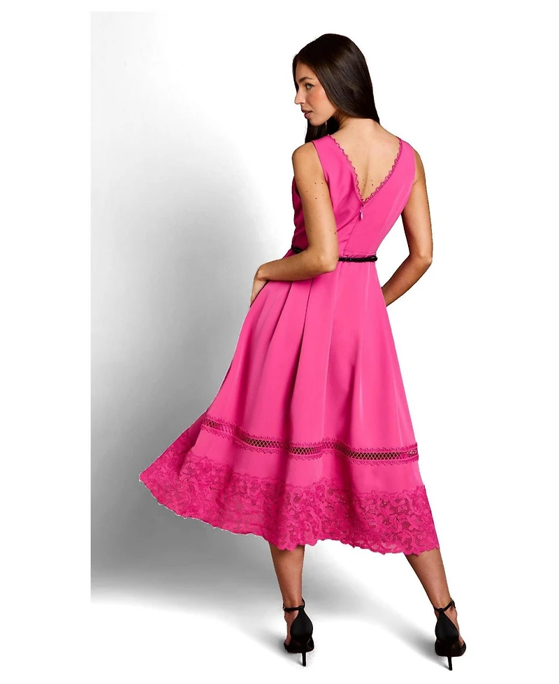 Coast Women's V-Neck Lace Midi Dress