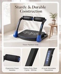 Hongge Foldable Ab Machine, At Home Workout Equipment, Adjustable Trainer Machine for Stomach Workout, Core with Resistance Bands