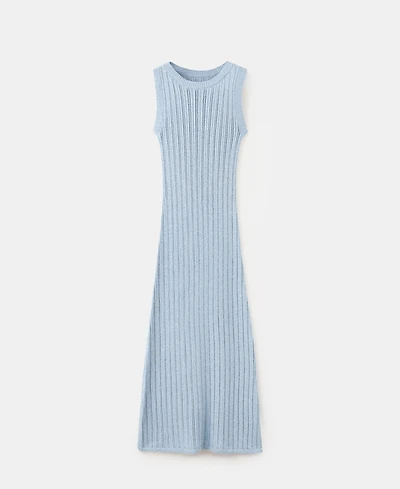 Mango Women's Lace Design Long Knitted Dress