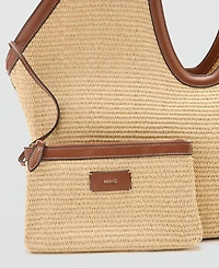 Mango Women's Natural Fibre Shopper Bag
