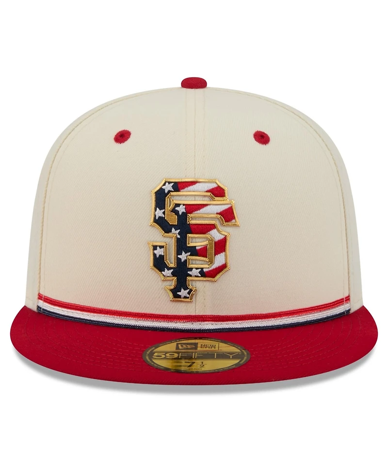 New Era Men's Cream/Red San Francisco Giants Usa 250 Fourth of July 59FIFTY Fitted Hat