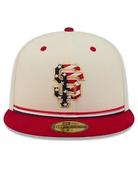 New Era Men's Cream/Red San Francisco Giants Usa 250 Fourth of July 59FIFTY Fitted Hat