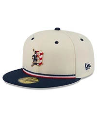 New Era Men's Cream/Blue Detroit Tigers Usa 250 Fourth of July 59FIFTY Fitted Hat