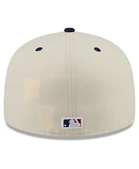 New Era Men's Cream/Blue Cleveland Guardians Usa 250 Fourth of July 59FIFTY Fitted Hat