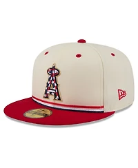 New Era Men's Cream/Red Los Angeles Angels Usa 250 Fourth of July 59FIFTY Fitted Hat