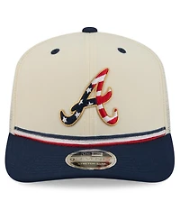 New Era Men's Cream/Navy Atlanta Braves Usa 250 Fourth of July 9SEVENTY Adjustable Hat