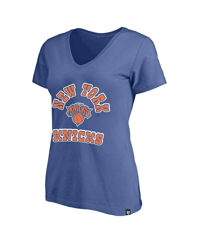 Profile Women's Blue New York Knicks Plus Comeback V-Neck T-Shirt