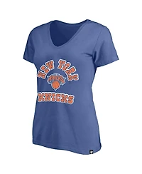 Profile Women's Blue New York Knicks Plus Comeback V-Neck T-Shirt