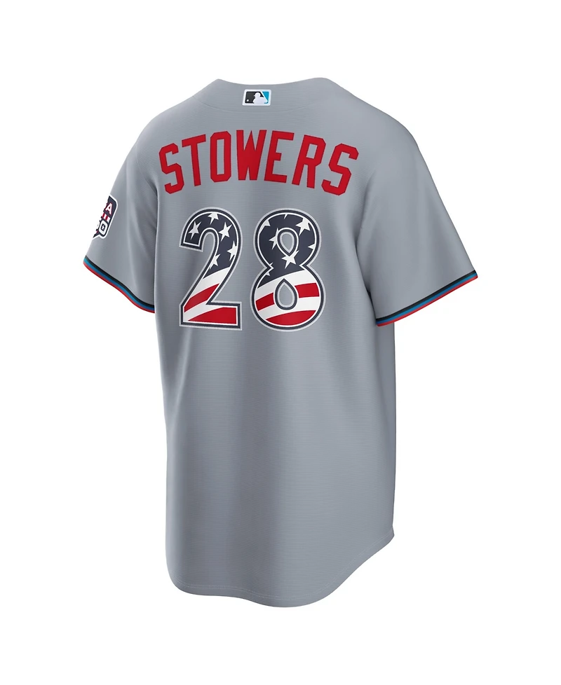 Nike Men's Kyle Stowers Gray Miami Marlins Usa 250 Fourth of July Stadium Jersey