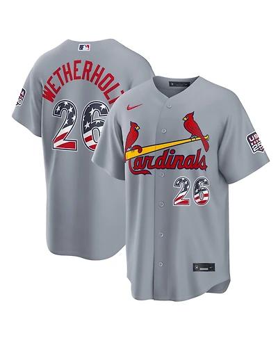 Nike Men's Jj Wetherholt Gray St. Louis Cardinals Usa 250 Fourth of July Stadium Jersey