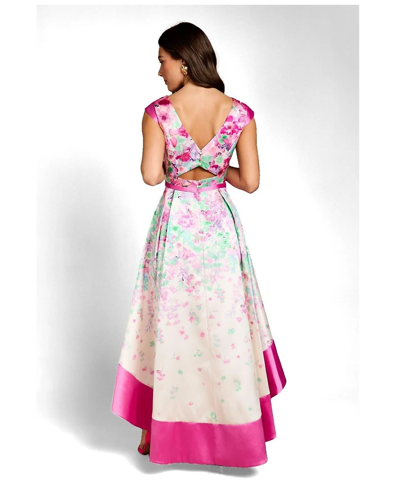 Coast Women's Floral High-Low Boat Neck Midi Dress