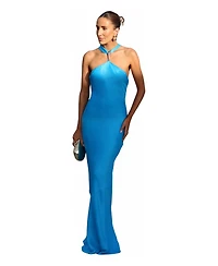 Karen Millen Women's Satin Halter Maxi Dress