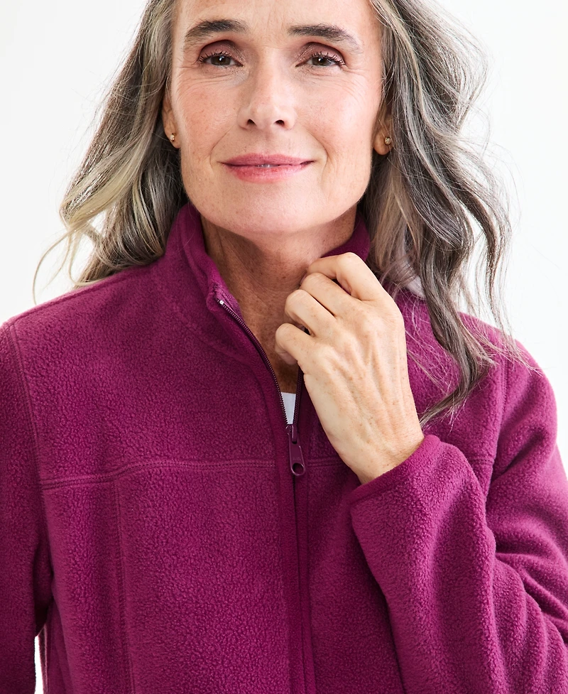 Style & Co Petite Polar Fleece Zip-Front Jacket, Created for Macy's