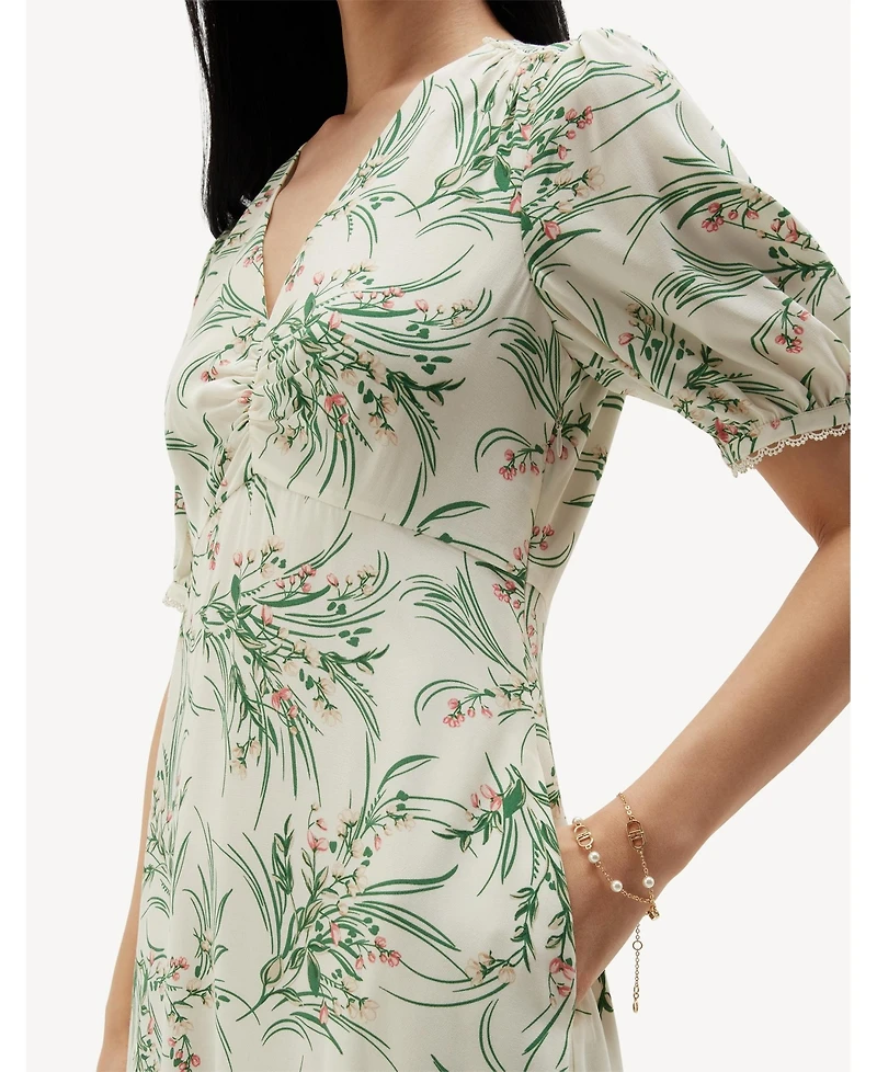 Hobbs London Women's Florentina V-Neck Midi Dress