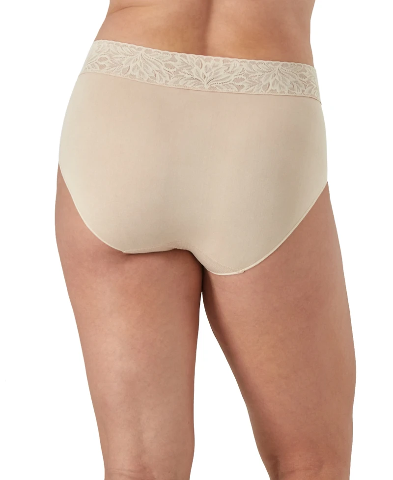 Bali Women's Seamless Lace-Trim Brief Panties, 3-Pack, DFMLB3