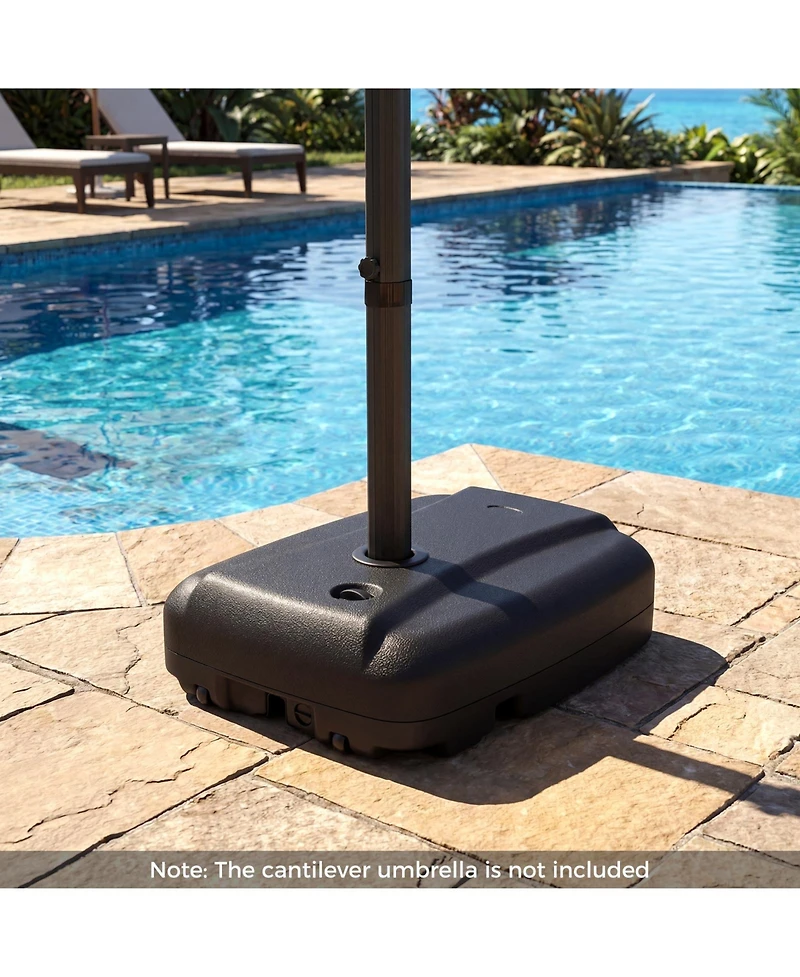 Costway 220 Lbs Cantilever Umbrella Base, Water and Sand Filled Umbrella Weighted Stand