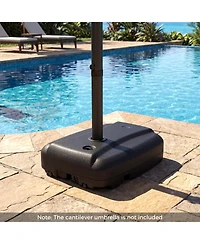 Costway 220 Lbs Cantilever Umbrella Base, Water and Sand Filled Umbrella Weighted Stand