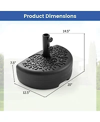 Costway 55 Lbs Half Round Patio Umbrella Base, WaterandSand Fillable Patio Umbrella Stand
