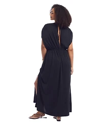 June & Vie Women's Braid-Trim Maxi Dress