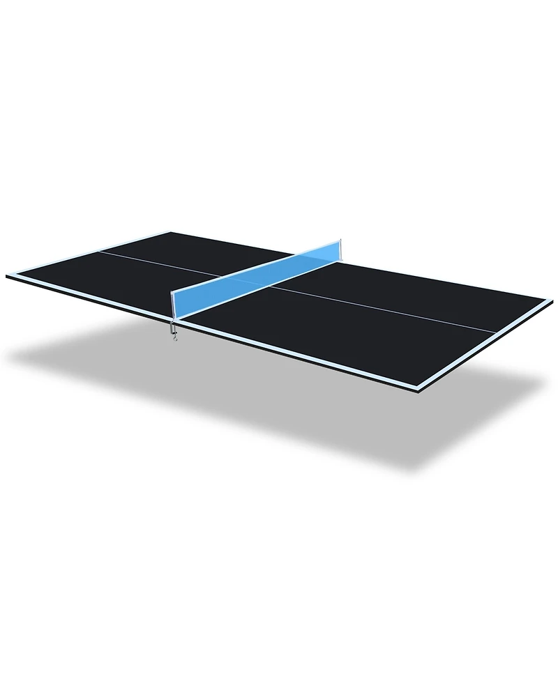 Rainsken 8FT Mid-Size Ping Pong Conversion Top, Foldable and Portable Tennis Table Top with Net, Single Side Upright for Indoor Games