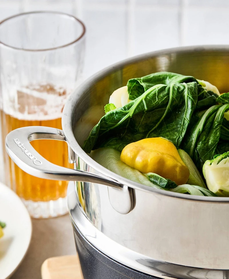 Cuisine::pro Green Stone Aluminum 2.4-Quart Saucepan with lid and Steamer Set