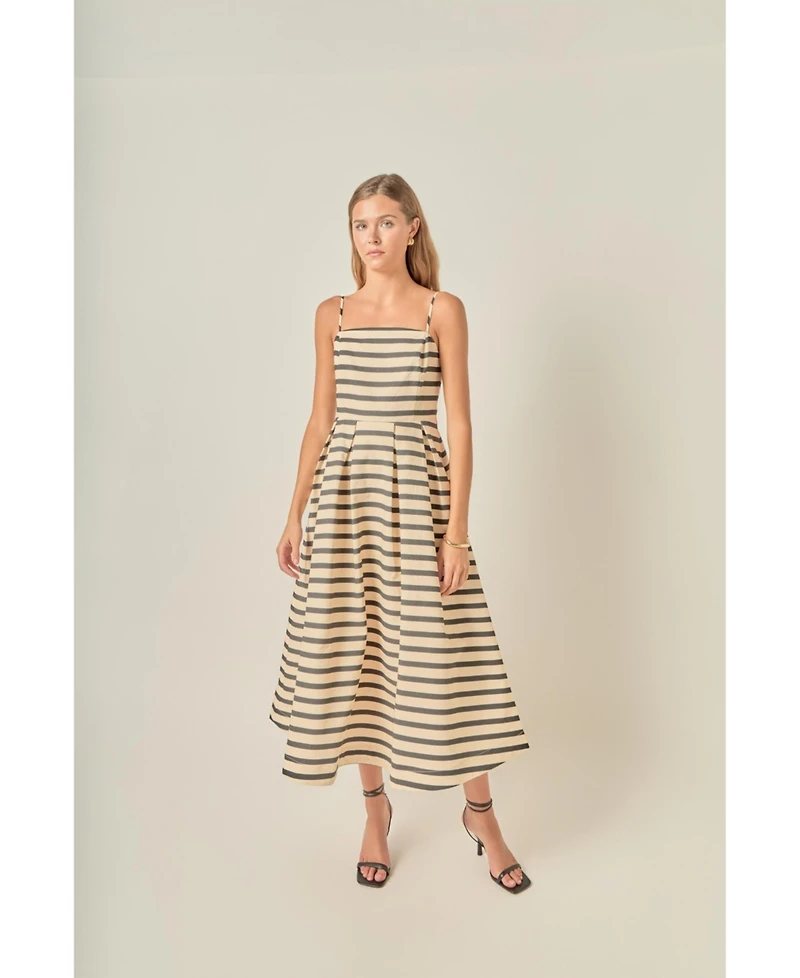 English Factory Women's Striped Midi Dress