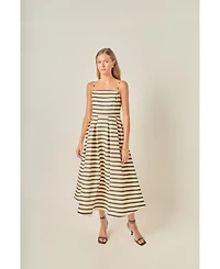 English Factory Women's Striped Midi Dress