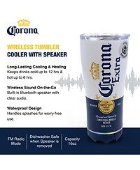 Modelo 16oz Stainless Steel Tumbler with Removeable Led Light Waterproof Bluetooth Speaker