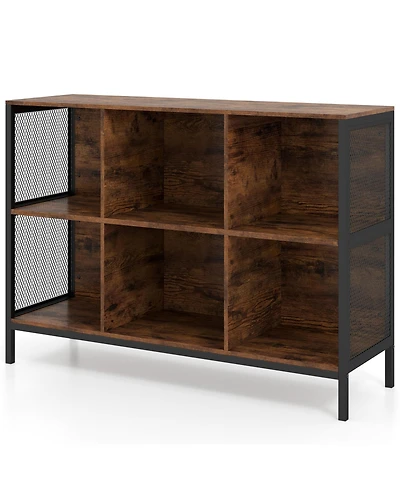 Slickblue Wide 6 Cube Storage Bookcase with Open Cubby Display Shelves