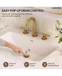 Everstein Single Hole Bathroom Faucet, Handle Sink Faucet with Drain Assembly