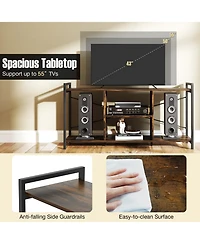 Slickblue 55 Inch Tv Stand Industrial Media Console Entertainment Center Cabinet