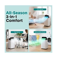 SereneLife 8,000 Btu Portable Air Conditioner with WiFi – 3-in-1 Ac, Fan and Dehumidifier with Remote