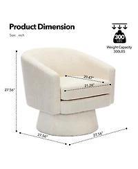 homfan 360degree(s) Swivel Lounge Chair with Arms - Soft Chenille Upholstery Cushion Modern Accent for Living Room or Bedroom