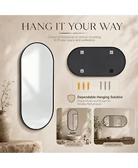 Midola 1840 Inch Luxury Pvc Framed Wall Mirror with Stylish Oval Design and Two-Way Hanging Versatility for Bathroom, Bedroom