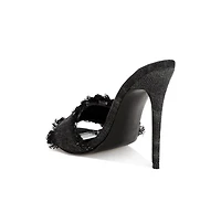 Rag & Co Women's Claudia Distressed Denim Stiletto Sandals