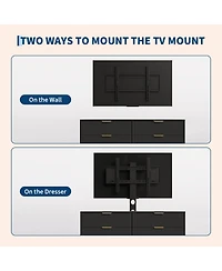 homfan Tv Stand with Mount, Media Console 6 Drawers, Large Storage Capacity Entertainment Center 2 Mounting Options for Living Room