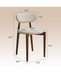 homfan Set of 2 Dining Chairs, Fabric Upholstered Farmhouse Chairs with Wood Legs for Room or Kitchen