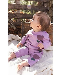 Deux par Baby Girl 3M To 24M Knitted Intarsia Romper Lilac