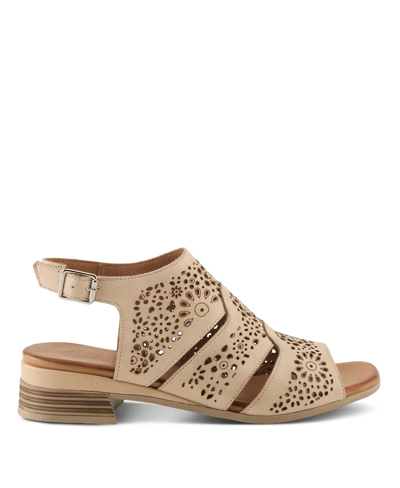 Spring Step Women's Plasma Slingback Sandal Floral with Embroidery