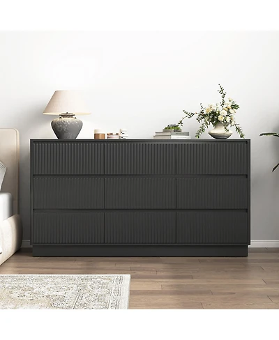 Streamdale Furniture 9-Drawer Modern Wood Dresser and Storage Cabinet