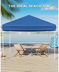 homfan Heavy Duty Pop Up Canopy Tent One-Button Easy Setup, Adjustable Height, Uv Protection, Sidewall, Roller Bag, 4 Weight Bags