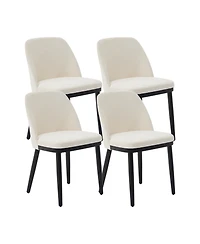 homfan Upholstered Dining Chairs Set of 4, Modern Kitchen with Thick Cushions, Room Chair Wood Legs for