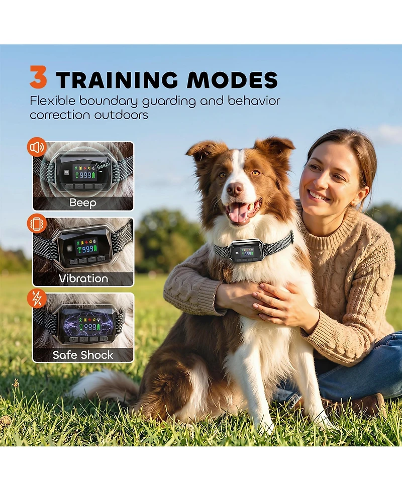 PawHut Gps Dog Shock Collar IP67 Waterproof, Dog Training Collar