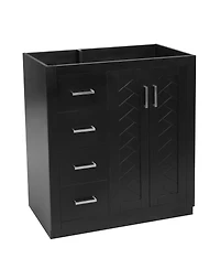 Sillysis Modern Freestanding Bathroom Vanity without Top, Solid Wood Frame, 3 Drawers Storage, Soft Close Doors